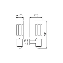 Stilig udendørs væglampe 472 med sensor