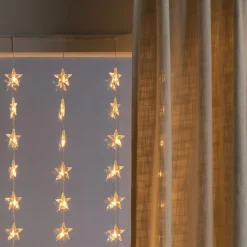 Stjerner LED-lysforhæng, 120 lyskilder, ravgult