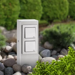 Stål stikkontakt 020, 2-foldig