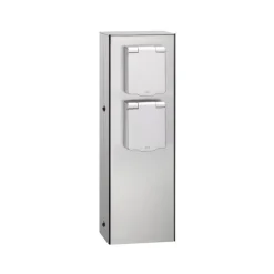 Stål stikkontakt 019, 2-foldig, stål