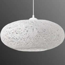 Stof-pendellampe Campilo i hvid