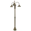 Stolpelampe Luca messing antik kobber, 3-lys.