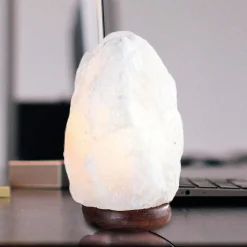 Stone bordlampe, saltkrystal, hvid