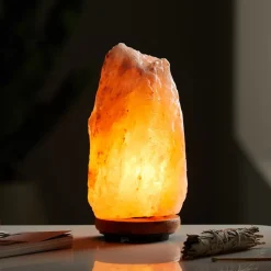 Stone bordlampe, saltkrystal, naturfarvet