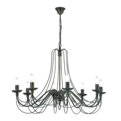 Stor CLARA lysekrone i herregårdsstil med otte lys