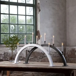 Storm vinduesstage, 5 lyskilder, 59 cm, hvid