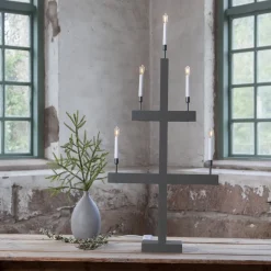 Storm vinduesstage, 5 lyskilder, 118 cm, mørkegrå