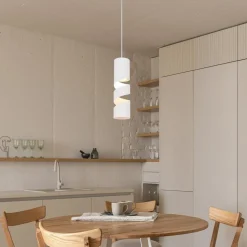 Stream hængelampe, hvid, Ø 8 cm, metal, GU10