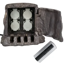 Strømfordeler Træstub med fjernbetjening