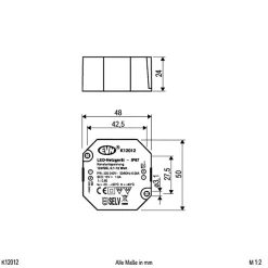 Strømforsyning 12 V/DC 0,1-12 W, IP65 220-240 V/AC
