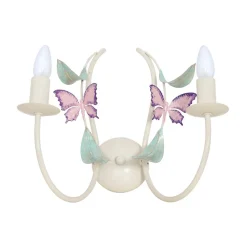 Summer væglampe, hvid/grøn/pink, bredde 25 cm, stål, 2 lyskilder