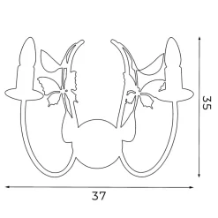 Summer væglampe, hvid/grøn/pink, bredde 25 cm, stål, 2 lyskilder