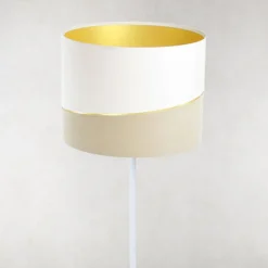 Susan gulvlampe, hvid/beige/guld