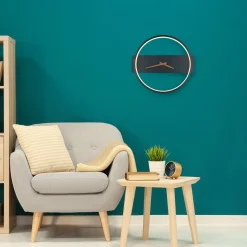 Sussy LED-væglampe med ur, sort, bredde 32 cm