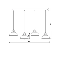Sven hængelampe, 4 lyskilder, beige, stål