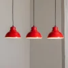 Sven hængelampe, 3 lyskilder, rød, stål, E27