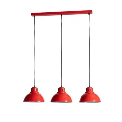 Sven hængelampe, 3 lyskilder, rød, stål, E27
