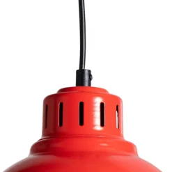 Sven hængelampe, 3 lyskilder, rød, stål, E27