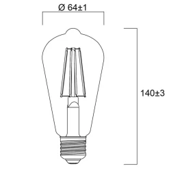 Sylvania E27 filament LED ST64 4W 2.700 K 840 lm