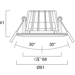 Sylvania indbygningslampe Obico 68, sort, IP65, CCT, dæmpbar