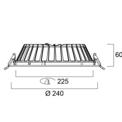 Sylvania LED-downlight Insaver Slim, Ø 22,5 cm, 840, DALI