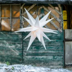 18-tak XL- plast stjerne til ude brug - hvid