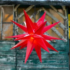18-tak XL- plast stjerne til ude brug - rød