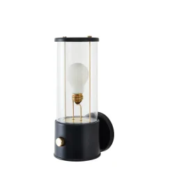 Tala LED-væglampe Muse Portable, IP44, sort, dæmpbar