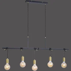 Tamara hængelampe, 5 lyskilder, messing/sort