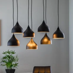 Tattoo 6221 hængelampe 7 lyskilder sort/guld