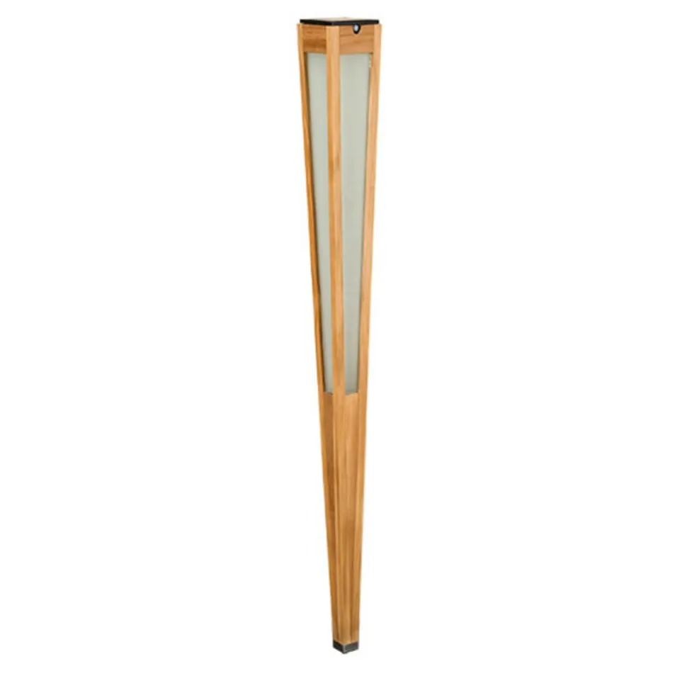 Tecka LED-solcellelampe med sensor, 120 cm, teak