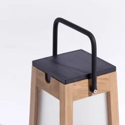 Tecka soldrevet LED-lanterne, bærbar, 25 cm, teak