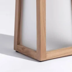 Tecka soldrevet LED-lanterne, bærbar, 25 cm, teak