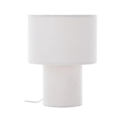 Teddy bordlampe, hvid, højde 30 cm, stof/metal