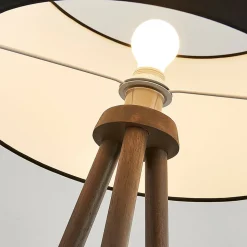 Tekstilgulvlampe Majken - mørkegrå/sort