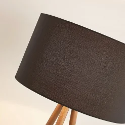 Tekstilgulvlampe Majken - mørkegrå/sort