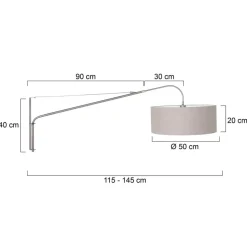 Tekstil-væglampe Elegant Classy sølv/grøngrå