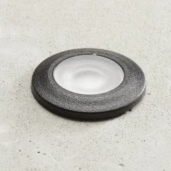 Teresa indbygningslampe rund, sort/frostet 3.000 K