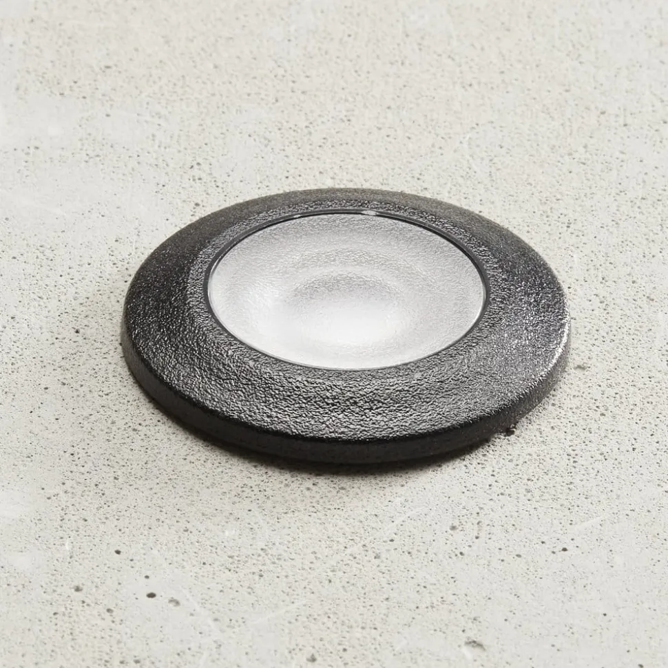 Teresa indbygningslampe rund, sort/frostet 3.000 K