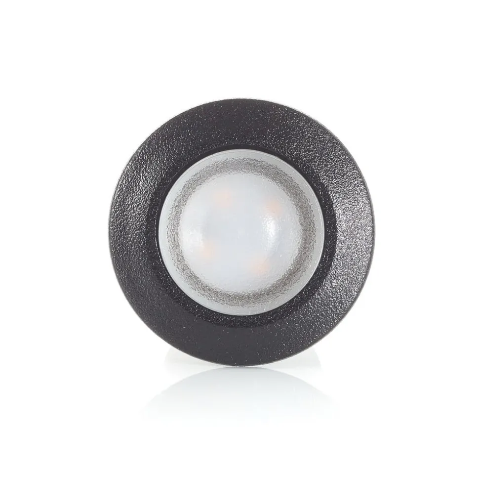 Teresa indbygningslampe rund, sort/frostet 3.000 K