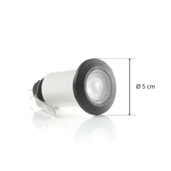 Teresa indbygningslampe rund, sort/frostet 3.000 K