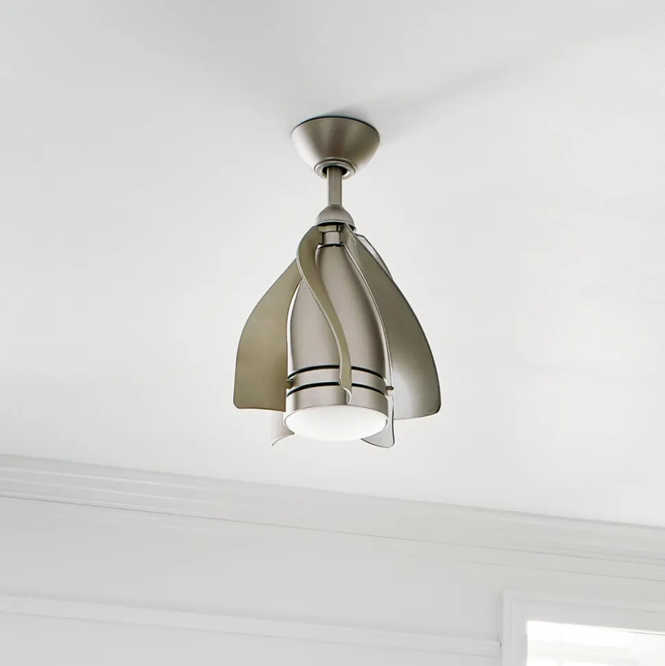 Terna LED-loftventilator, nikkel/creme