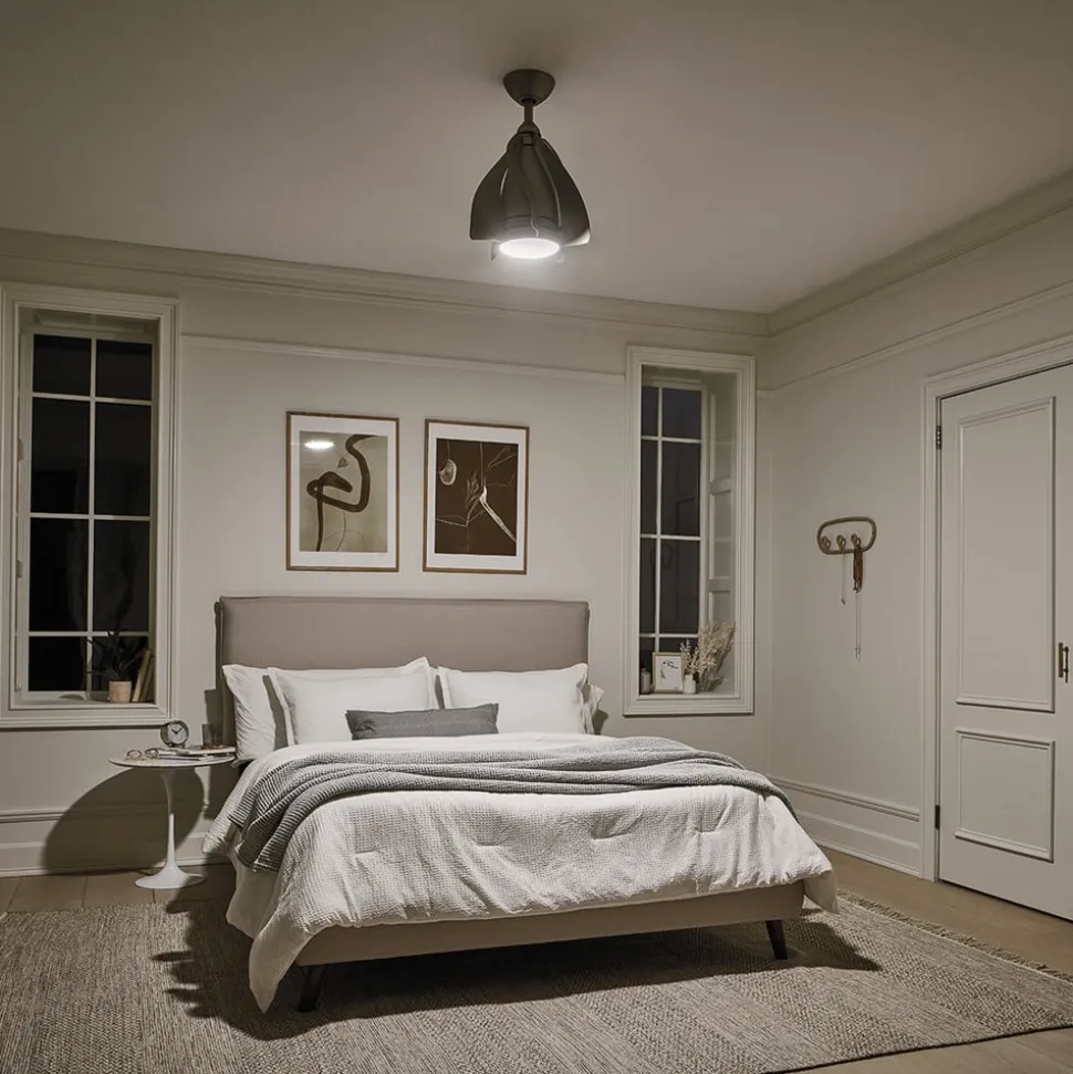 Terna LED-loftventilator, nikkel/creme