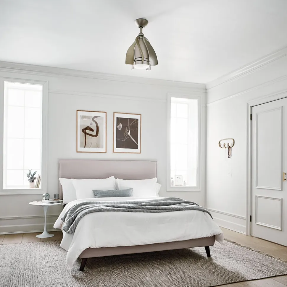 Terna LED-loftventilator, nikkel/creme