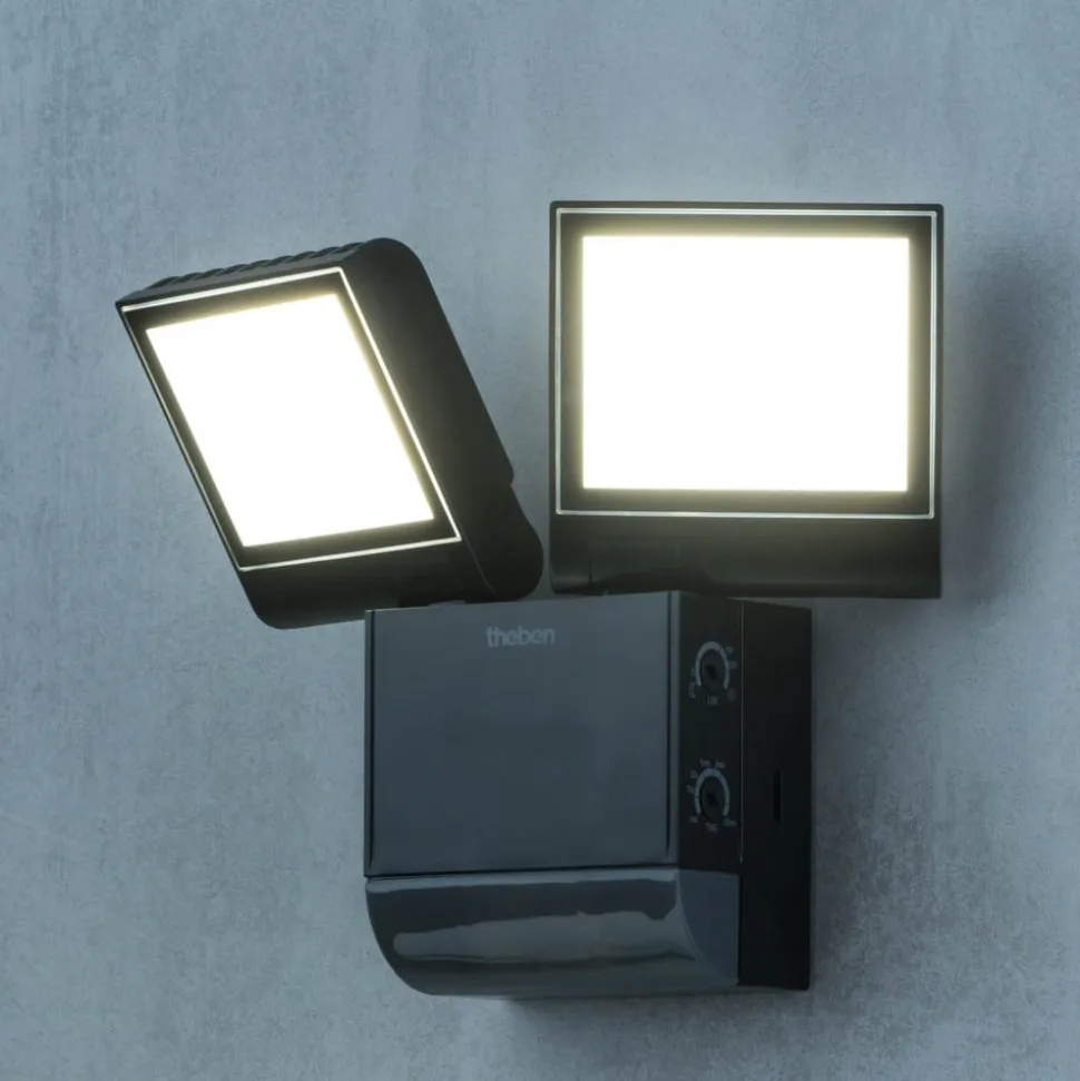 Theben udendørs LED-væglampe theLeda S17-100, sort Sensor