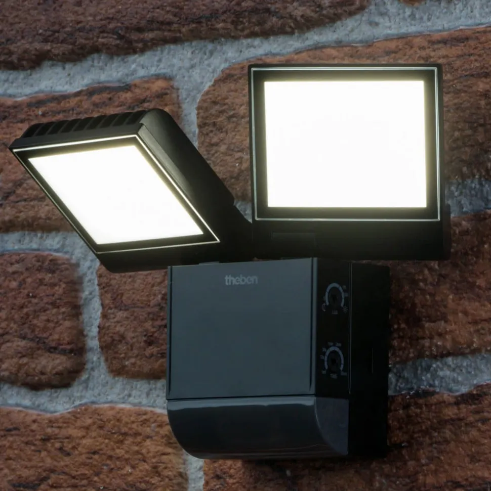 Theben udendørs LED-væglampe theLeda S17-100, sort Sensor
