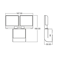 Theben udendørs LED-væglampe theLeda S17-100, sort Sensor
