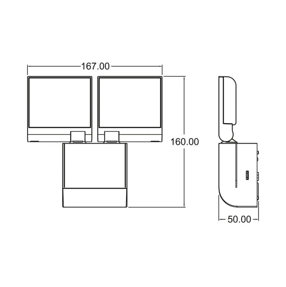 Theben udendørs LED-væglampe theLeda S17-100, sort Sensor