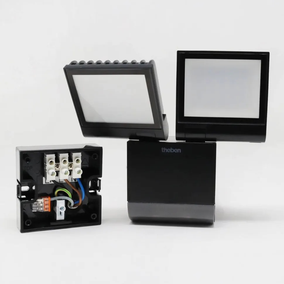 Theben udendørs LED-væglampe theLeda S17-100, sort Sensor