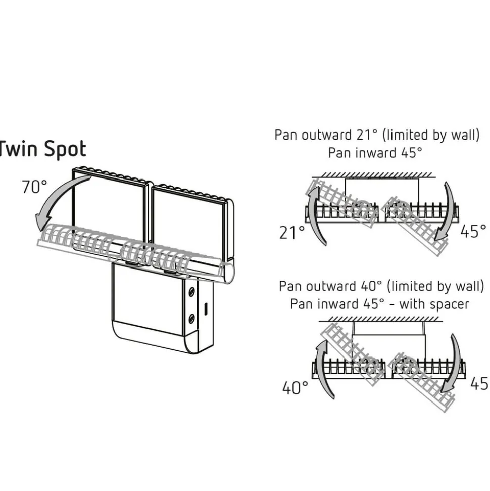 Theben udendørs LED-væglampe theLeda S17-100, sort Sensor